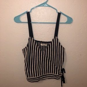 Blue and white striped tank top